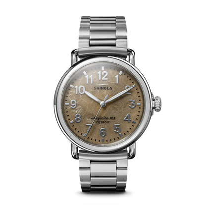 Shinola Runwell 41mm Petoskey Stone Dial Stainless Steel Bracelet Watch