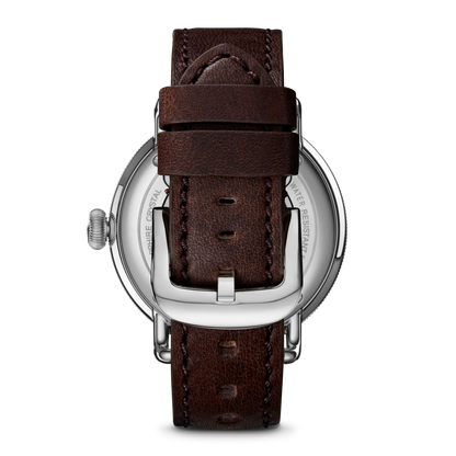 Shinola Canfield 43mm Dark Olive Dial Brown Leather Strap Watch