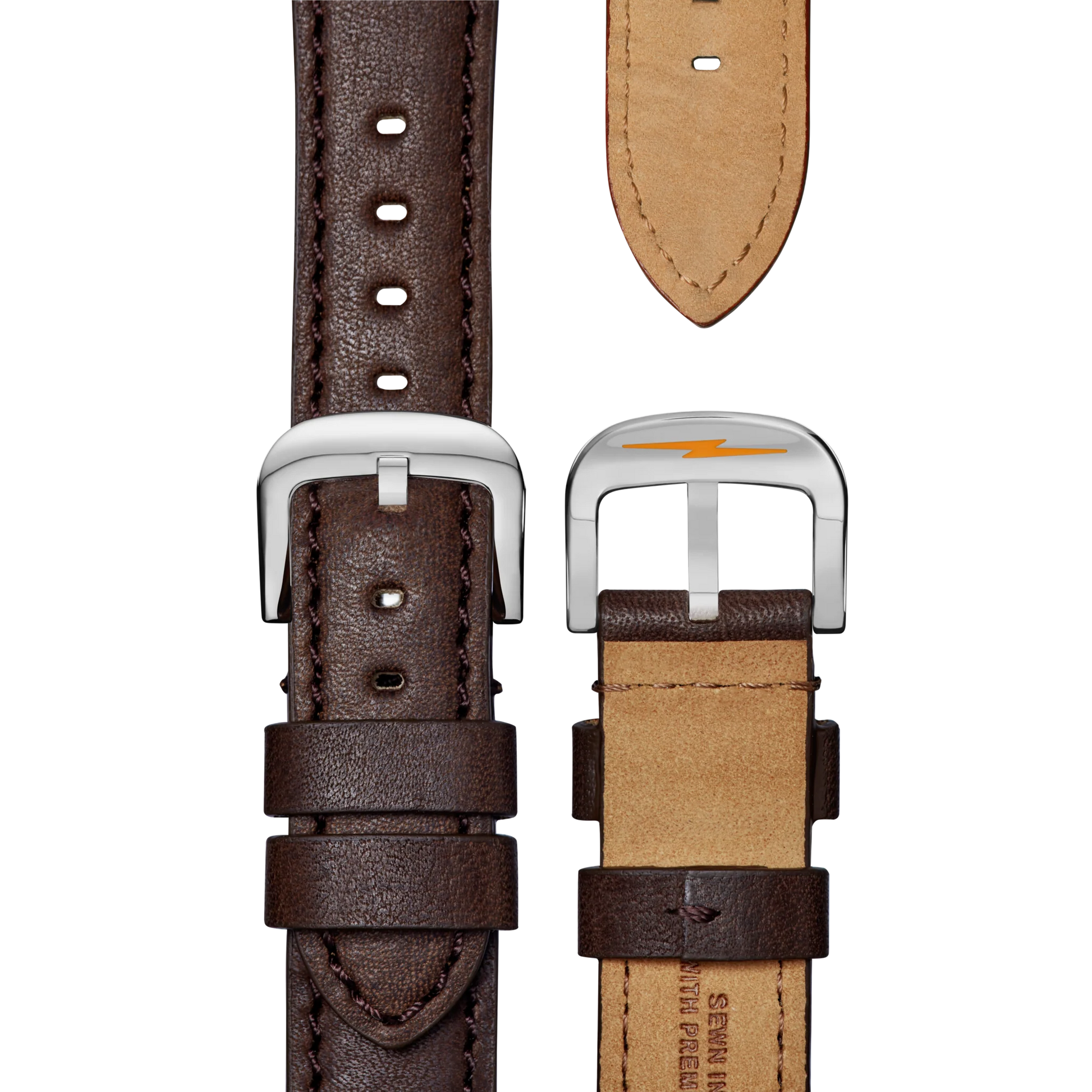 Shinola Canfield 43mm Dark Olive Dial Brown Leather Strap Watch