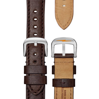 Shinola Canfield 43mm Dark Olive Dial Brown Leather Strap Watch