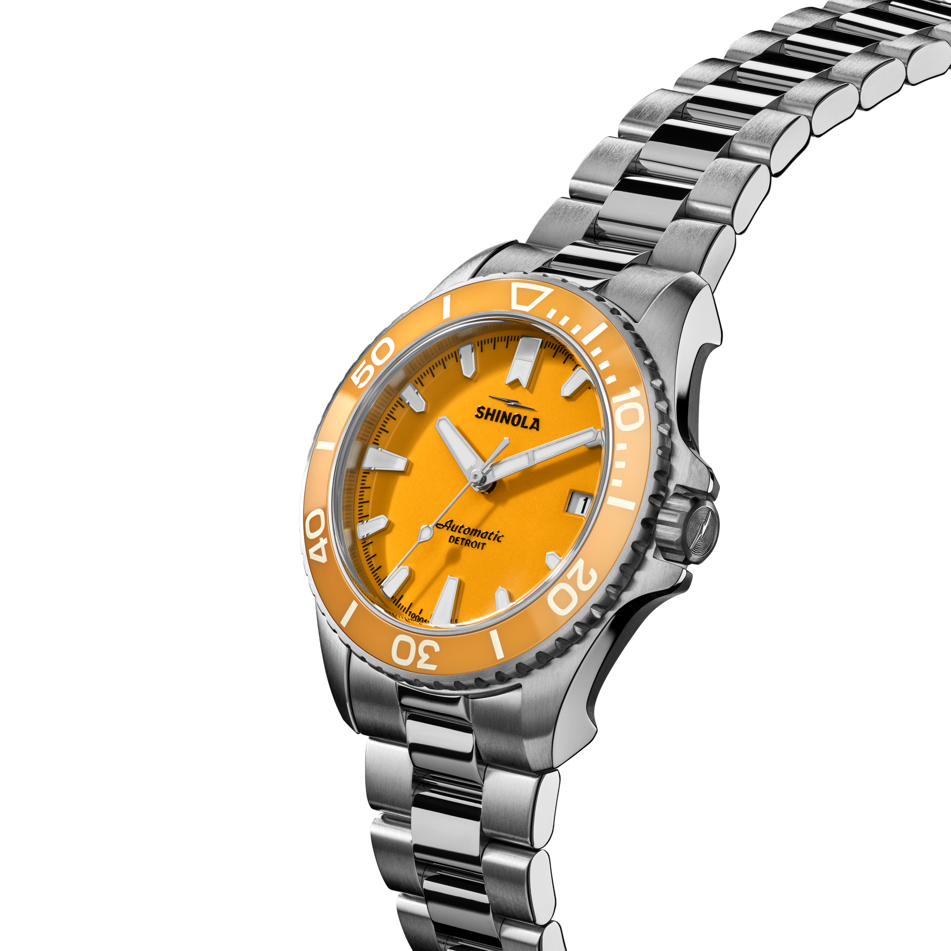 Shinola Monster Lake Huron 39mm Sun Lake Yellow Dial Stainless