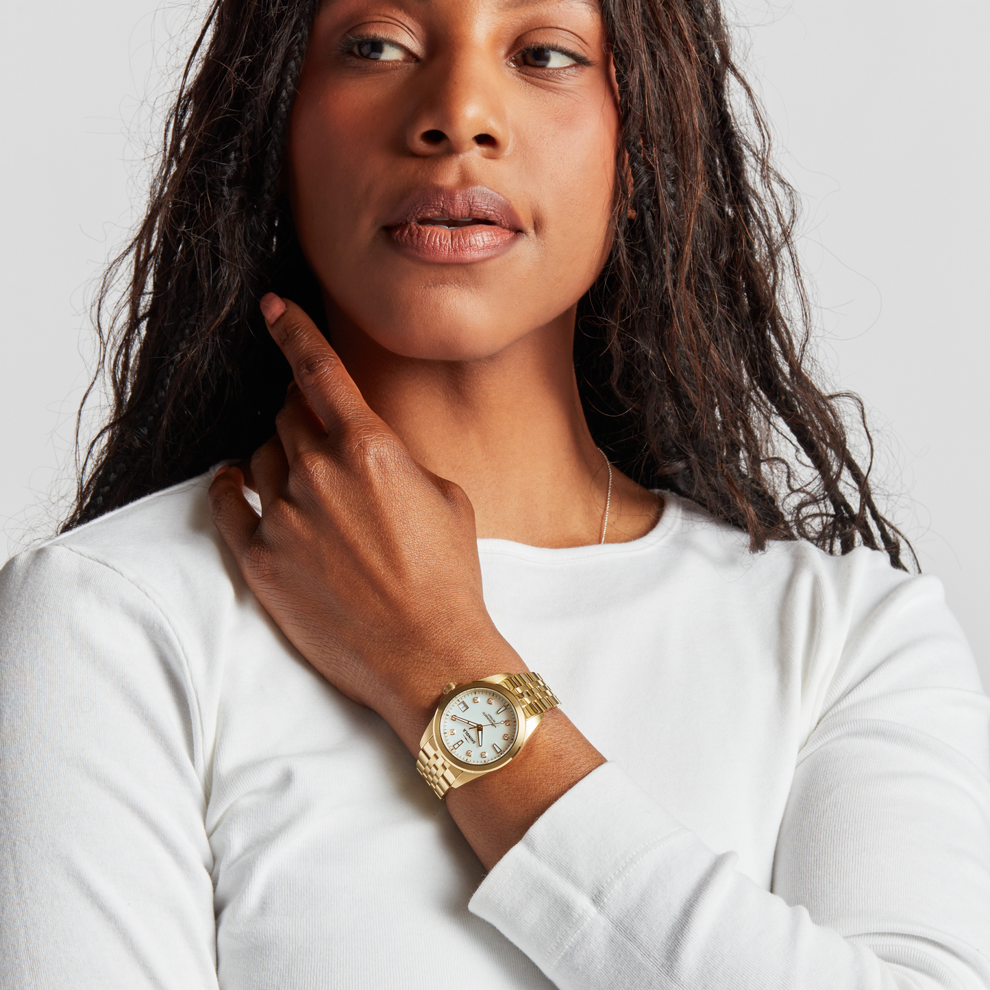 Shinola Circadian Monster 36mm White Mother of Pearl Diamond Dial Two-Tone Bracelet Watch