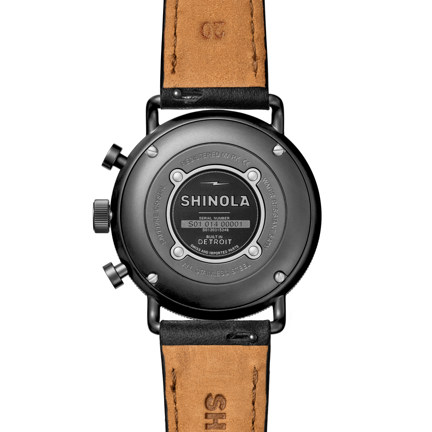 Shinola Canfield Sport 40mm Black Dial Black Leather Strap Chronograph Watch
