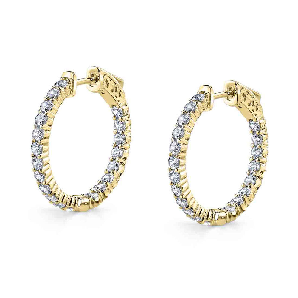 Sylvie 14K Yellow Gold 1.50ct Diamond Hoop Earrings