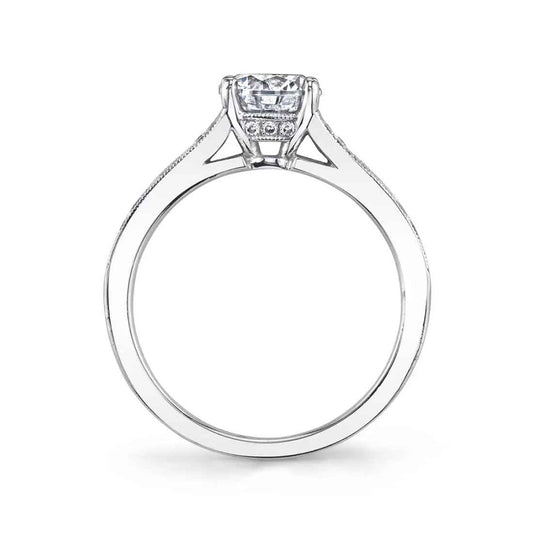 Sylvie Chereen 18K White Gold Vintage Style Engagement Ring Mounting