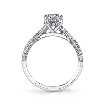 Sylvie Elienor 18K White Gold Round Engagement Ring Mounting