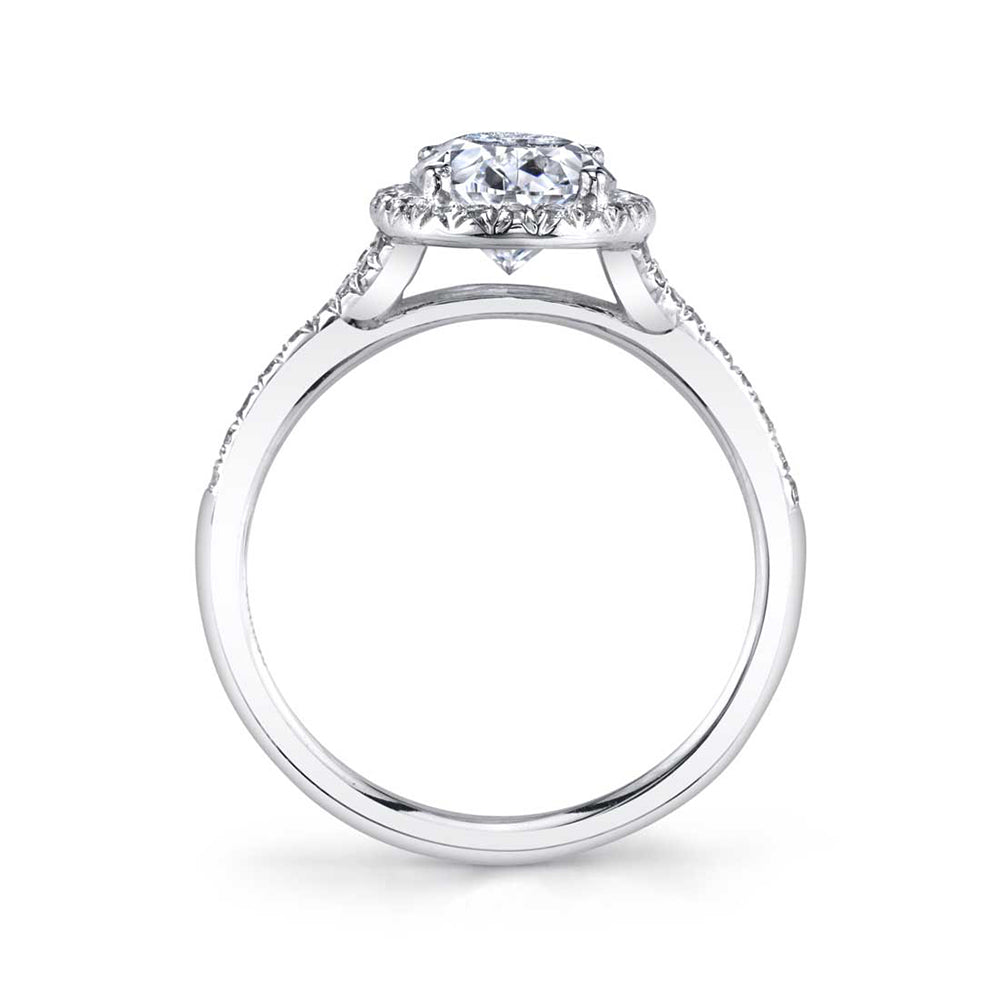 Sylvie Alexandra 18K White Gold Round Engagement Ring Mounting