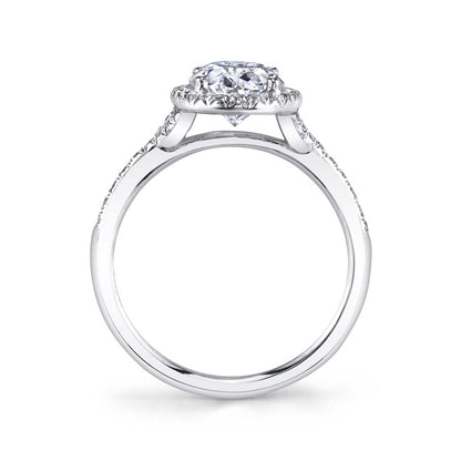 Sylvie Alexandra 18K White Gold Round Engagement Ring Mounting