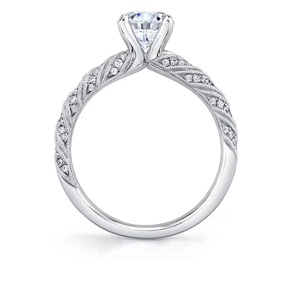 Sylvie Bella 18K White Gold Round Engagement Ring Mounting