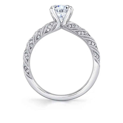 Sylvie Bella 18K White Gold Round Engagement Ring Mounting