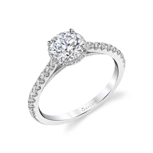 Sylvie Harmonie 18K White Gold Engagement Ring Mounting