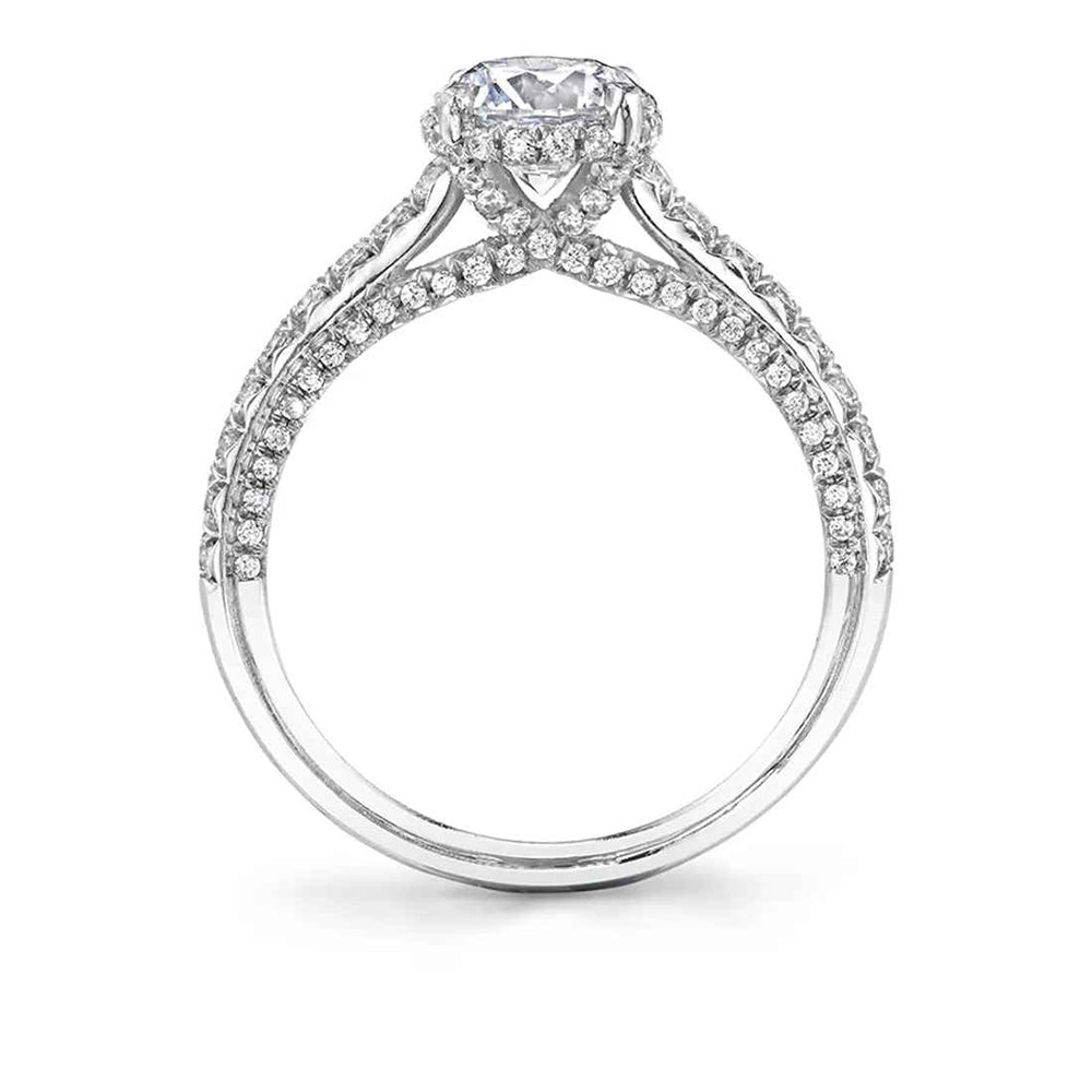 Sylvie Layla 18K White Gold Round Engagement Ring Mounting