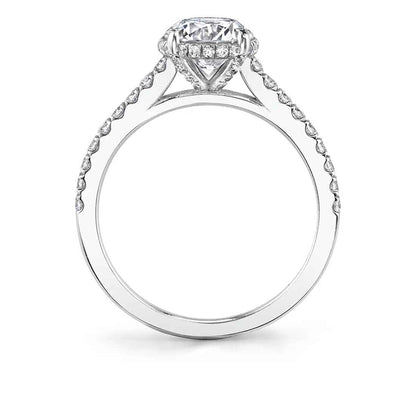 Sylvie Vienna 18K White Gold Round Engagement Ring Mounting