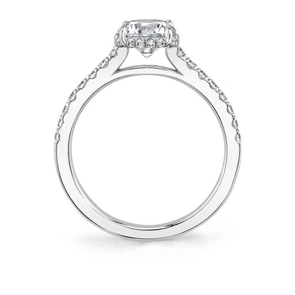 Sylvie Anastasia 18K White Gold Oval Engagement Ring Mounting