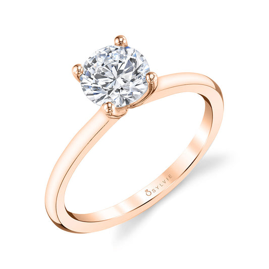 Sylvie Dominique 14K Rose Gold Solitaire Engagement Ring Mounting