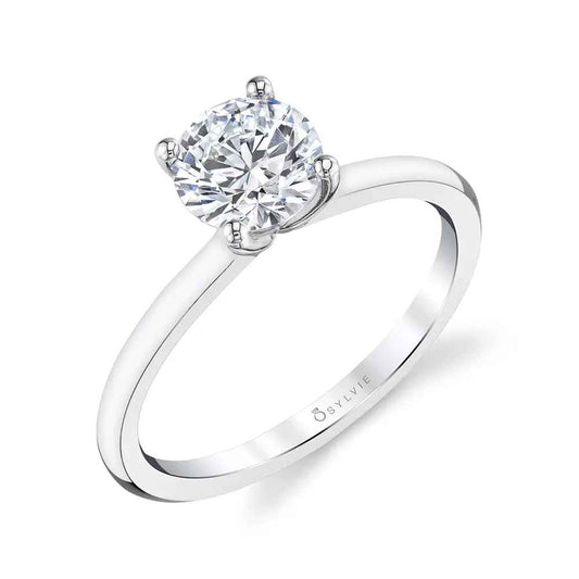 Sylvie Dominique 14K White Gold Solitaire Engagement Ring Mounting