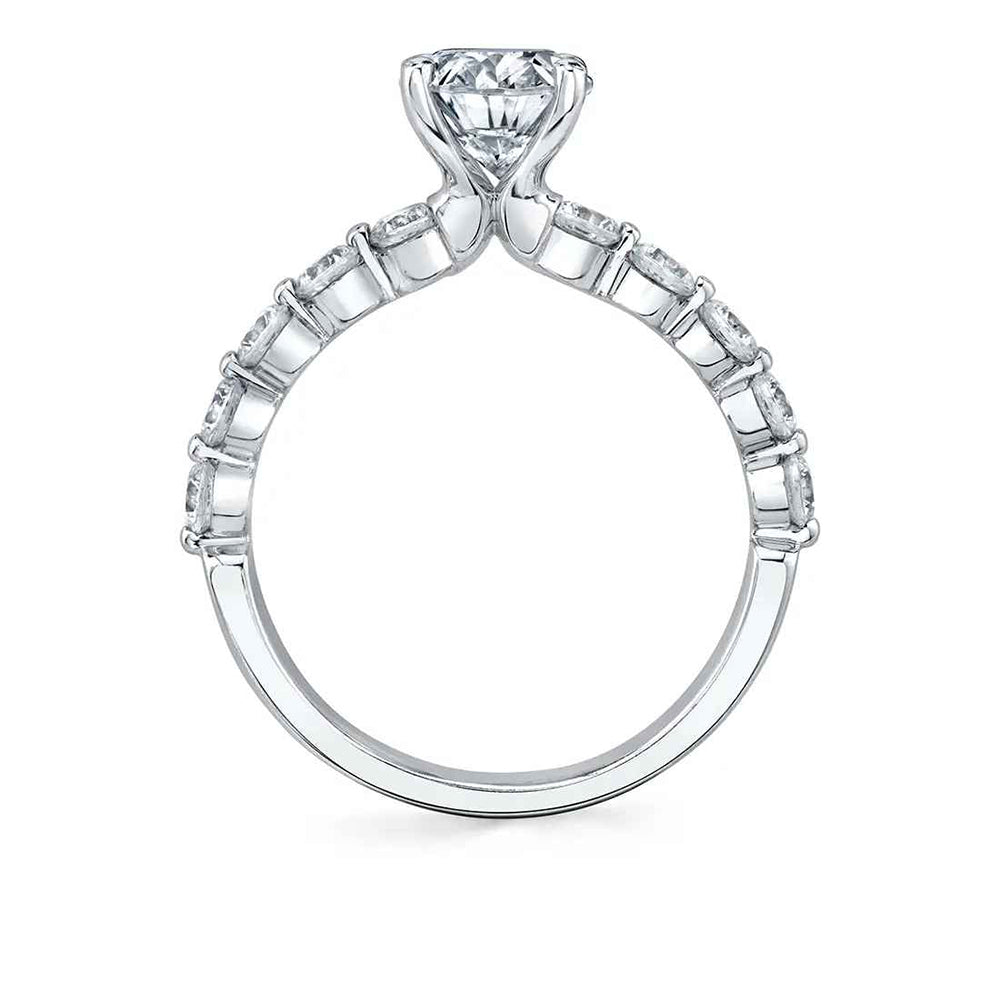 Sylvie Karol 18K White Gold Oval Engagement Ring Mounting