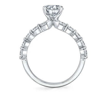 Sylvie Karol 18K White Gold Oval Engagement Ring Mounting