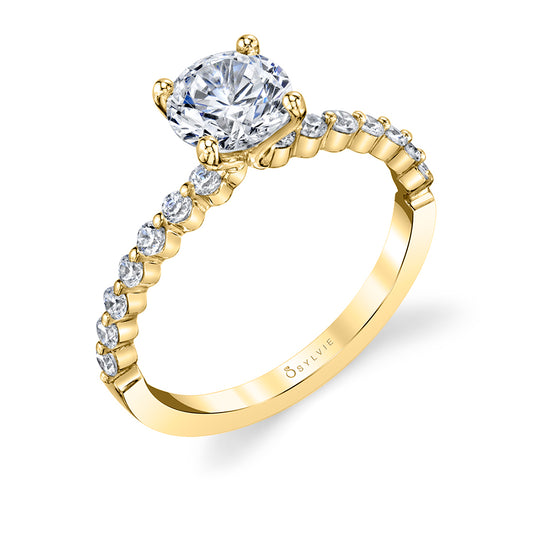 Sylvie Athena 18K Yellow Gold Round Engagement Ring Mounting