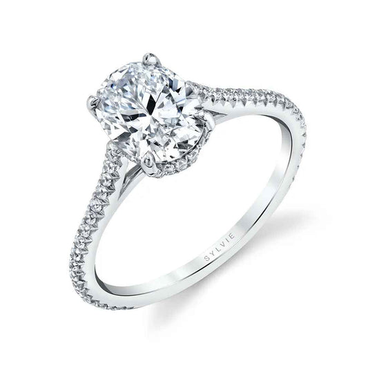 Sylvie Steffi 18K White Gold Engagement Ring Mounting