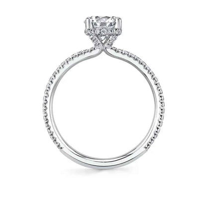 Sylvie Erseline 18K White Gold Round Engagement Ring Mounting