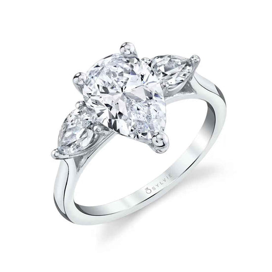 Sylvie Martine 0.60ct 3-Stone Pear Engagement Ring Mounting