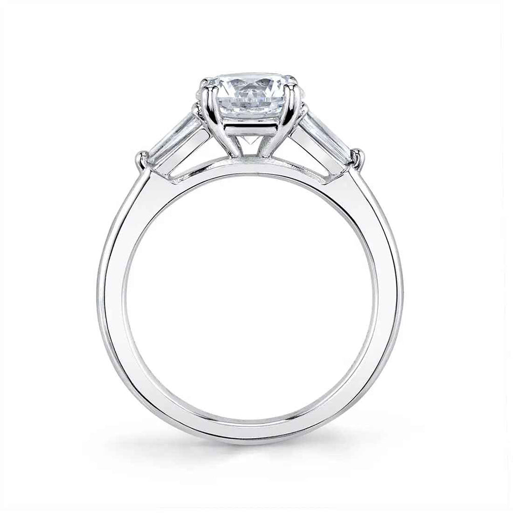 Sylvie Nicolette 18K White Gold 3-Stone Engagement Ring Mounting