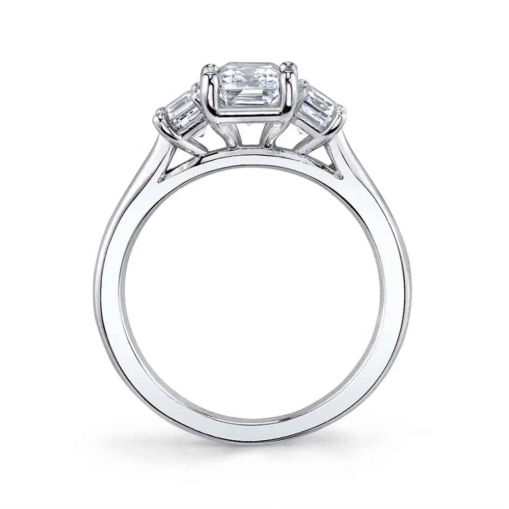 Sylvie Gigi 18K White Gold Three Stone Engagement Ring Mounting