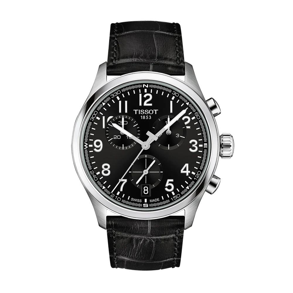 Tissot Chrono L Classic 42mm Black Dial Leather Strap