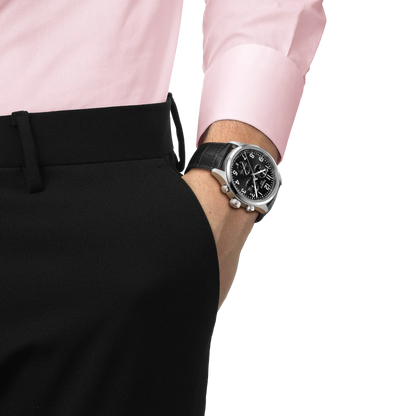 Tissot Chrono L Classic 42mm Black Dial Leather Strap