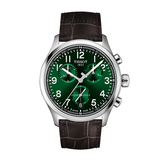 Tissot Chrono L Classic 42mm Green Dial Brown Leather Strap