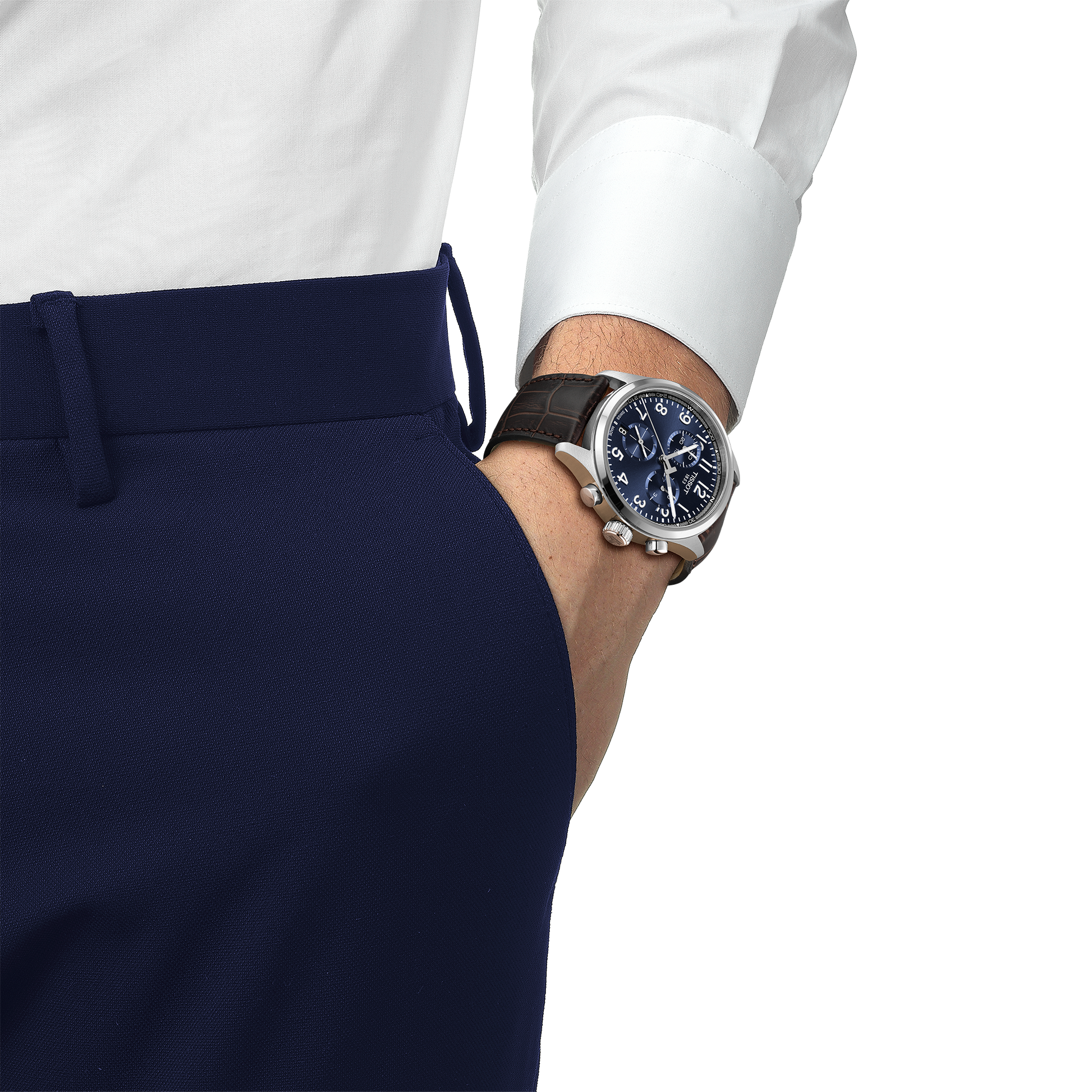 Tissot Chrono L Classic 42mm Blue Dial Leather Strap
