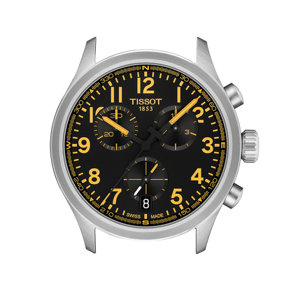Tissot Chrono L Classic 42mm Black Dial Yellow Accents Leather Strap