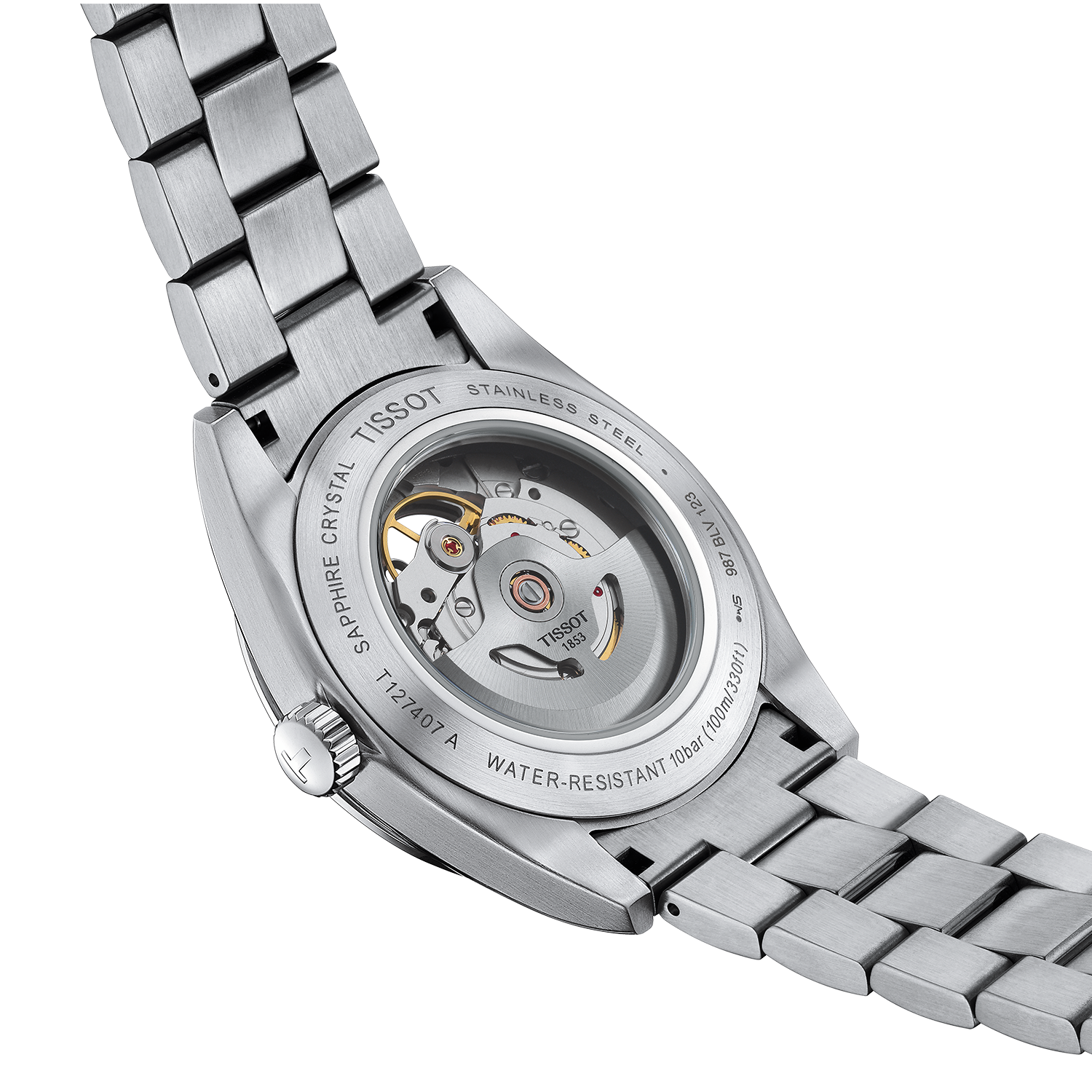 Tissot Gentleman Open Heart 40mm Silver Dial Stainless Steel
