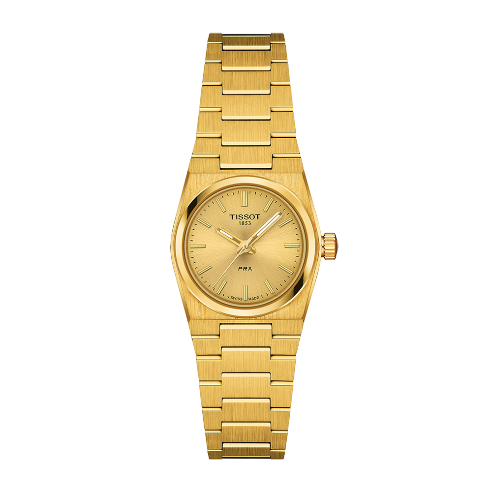 Tissot PRX 25mm Champagne Dial Gold PVD Quartz Watch