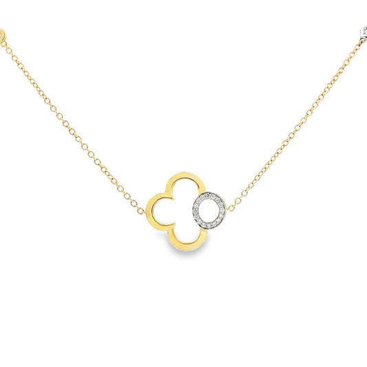 Tirisi Diamond Clover Pendant Necklace 18K Yellow Gold