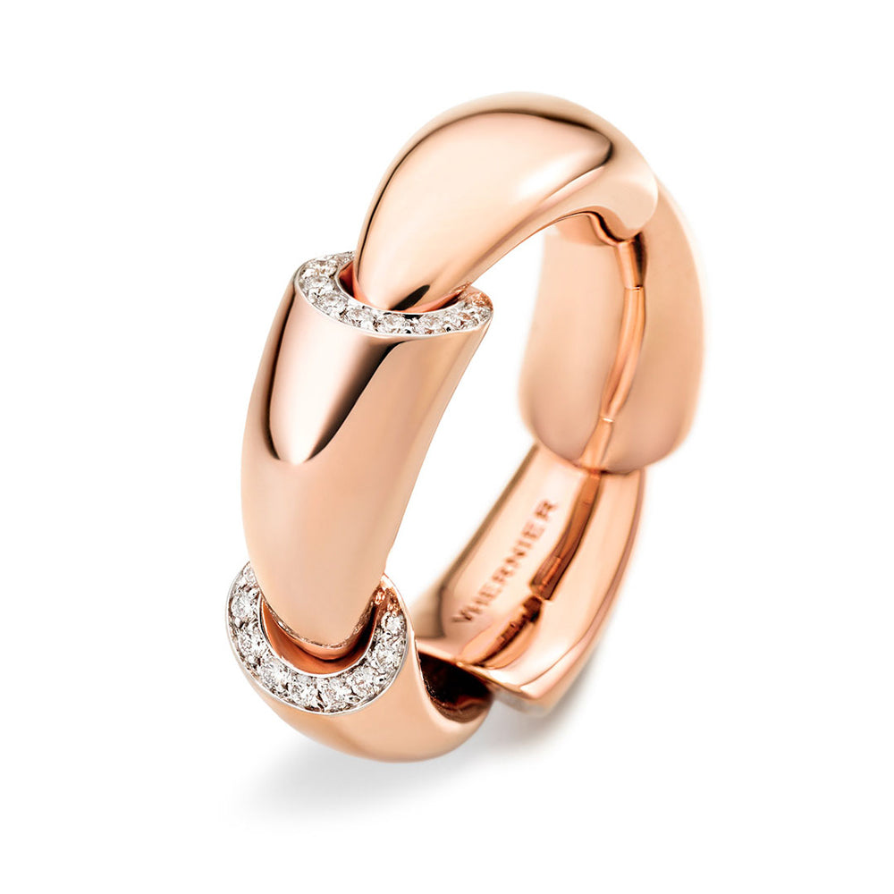 Vhernier Calla Ring in 18K Rose Gold with Diamonds