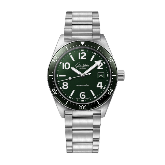 Glashütte Original SeaQ Green Dial Stainless Steel Bracelet