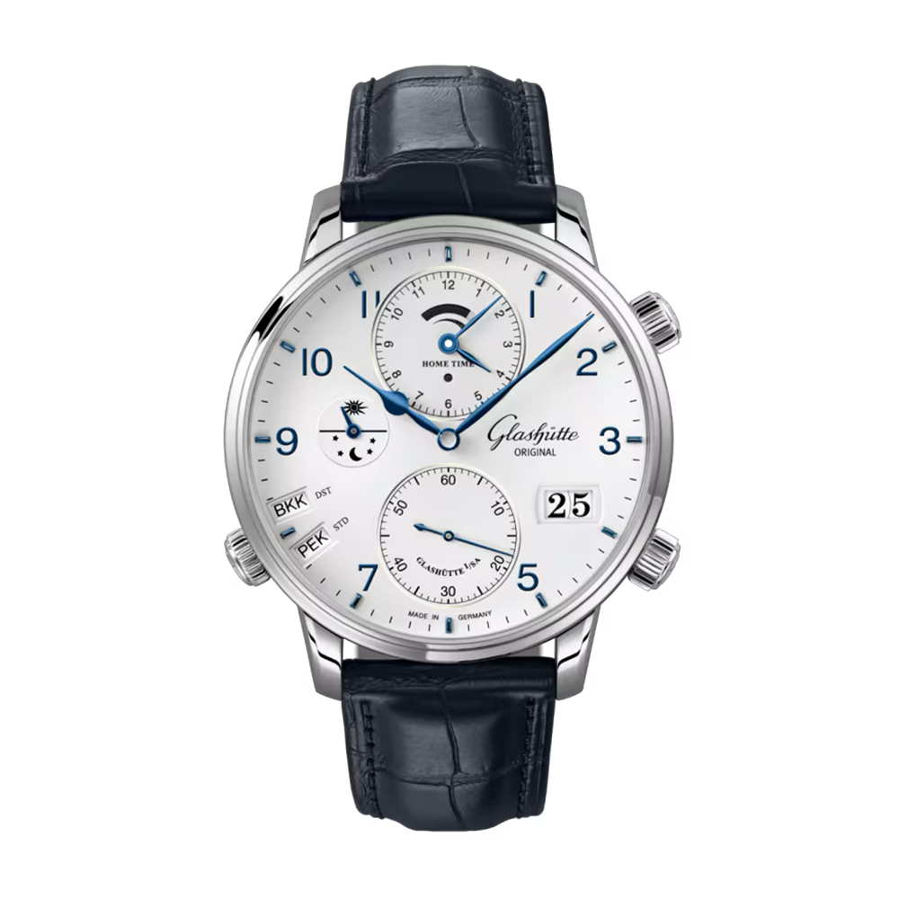 Glashütte Original Senator Cosmopolite White Dial Alligator Strap