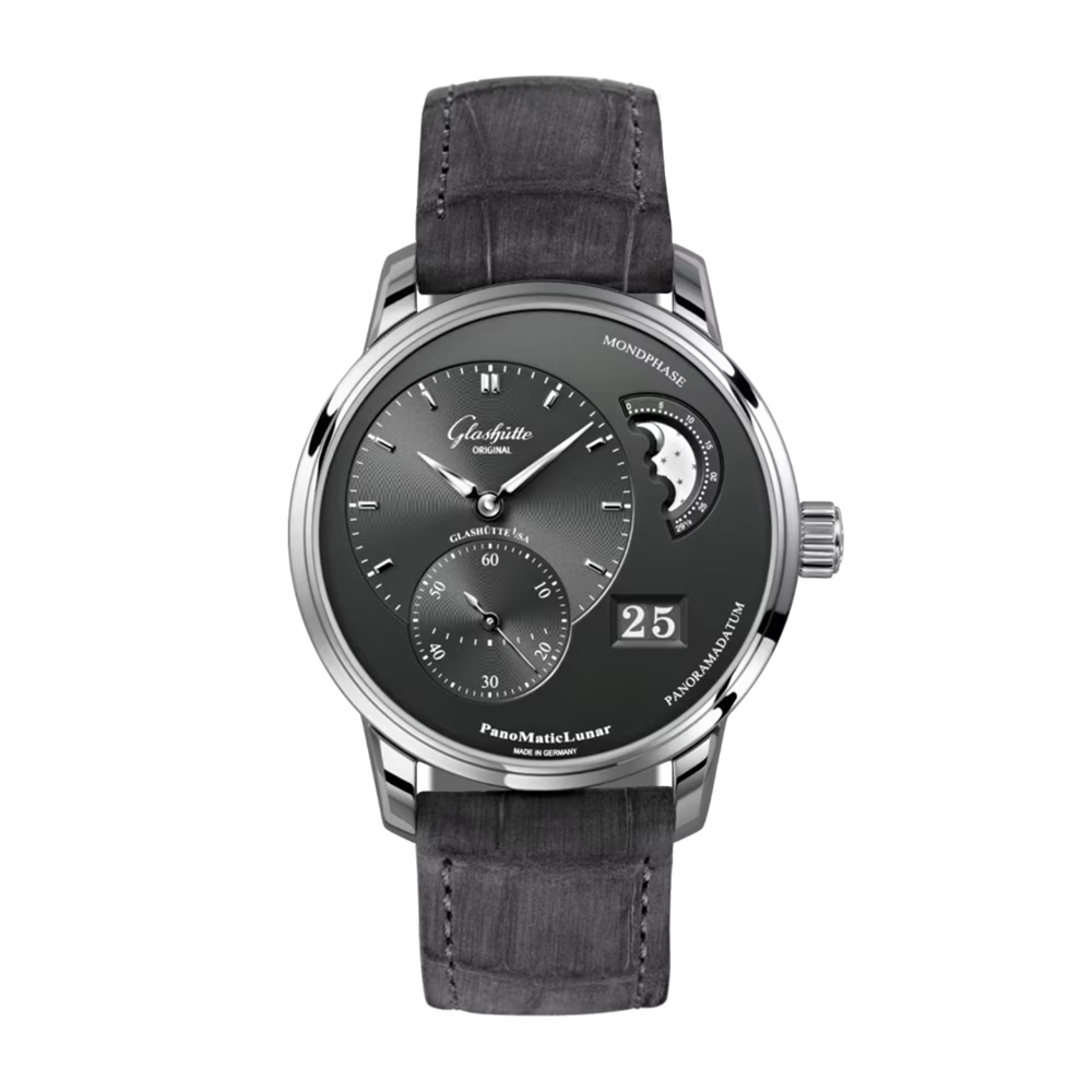 Glashütte Original PanoMaticLunar Gray Dial Leather Strap