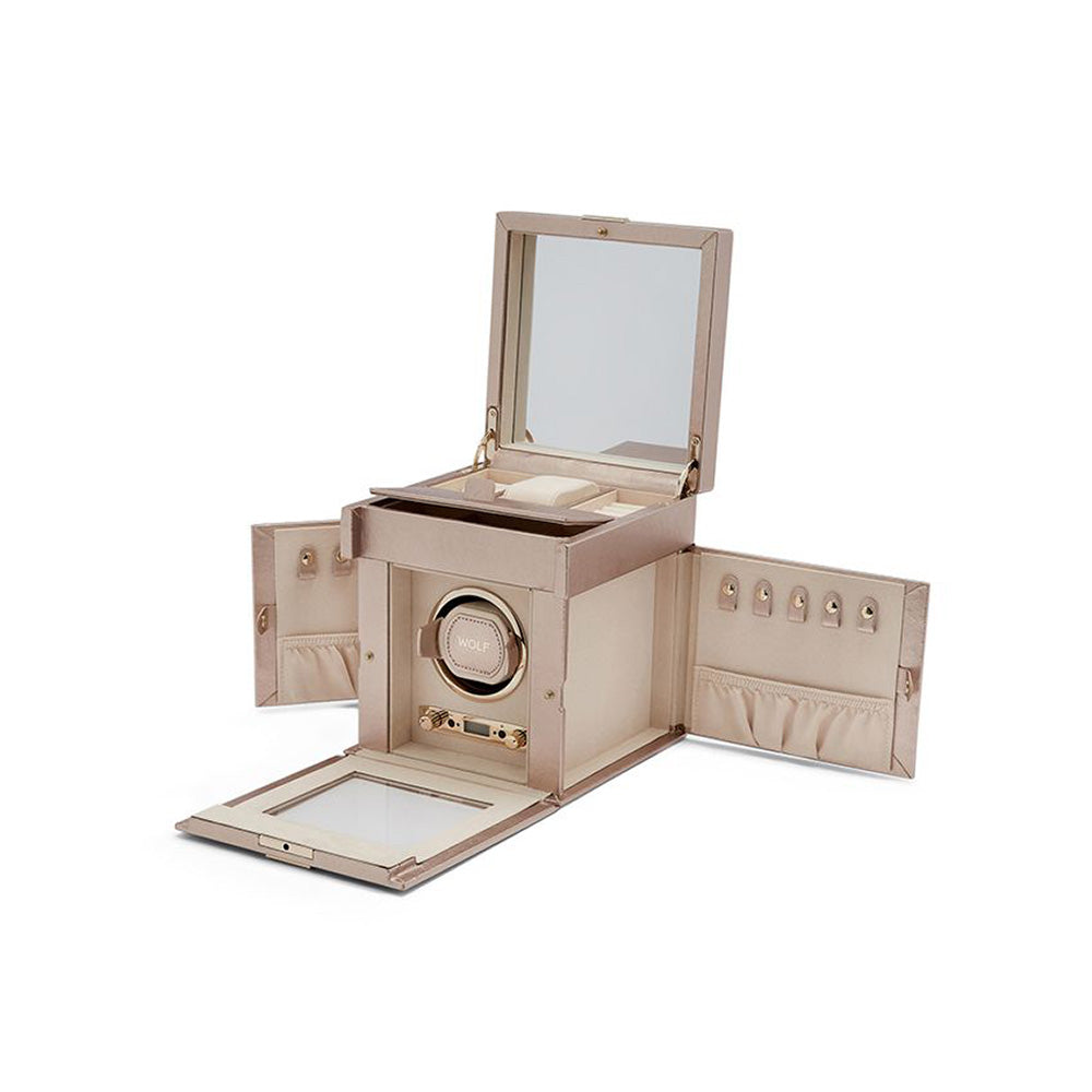 Wolf Palermo Single Winder with Storage Rose Gold | King Jewelers