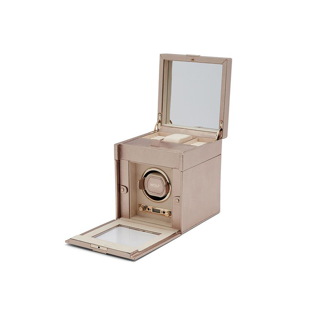 Wolf Palermo Single Winder with Storage Rose Gold | King Jewelers