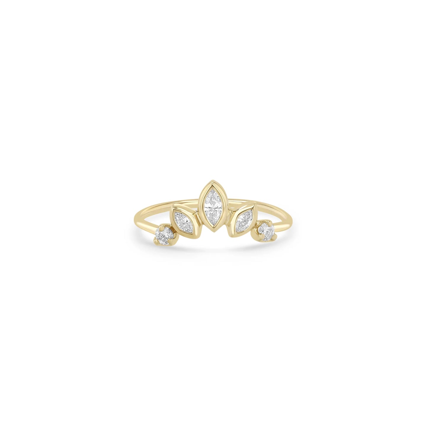 Zoe Chicco 14K Yellow Gold Graduating Marquise & Prong Diamond Fan Ring