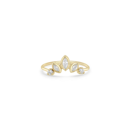 Zoe Chicco 14K Yellow Gold Graduating Marquise & Prong Diamond Fan Ring