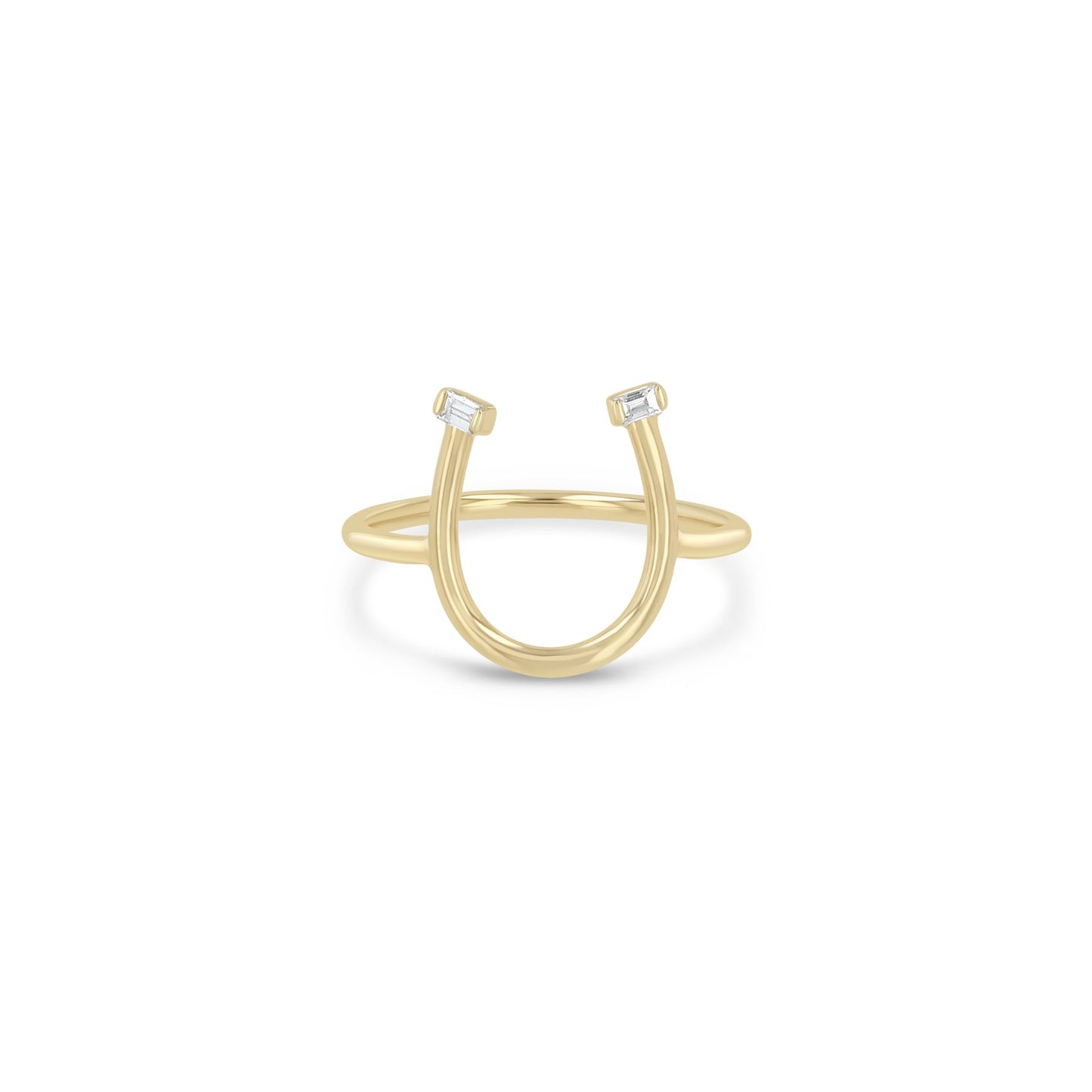 Zoe Chicco 14K Yellow Gold Baguette Diamond Horseshoe Ring
