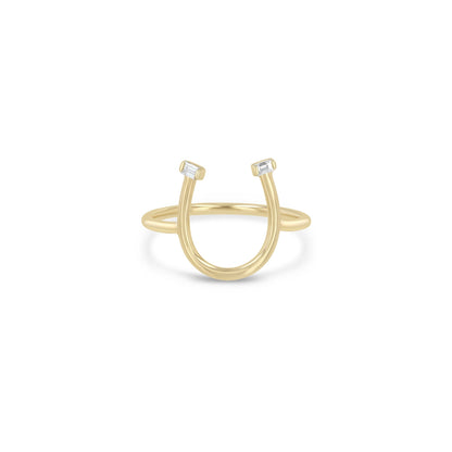 Zoe Chicco 14K Yellow Gold Baguette Diamond Horseshoe Ring