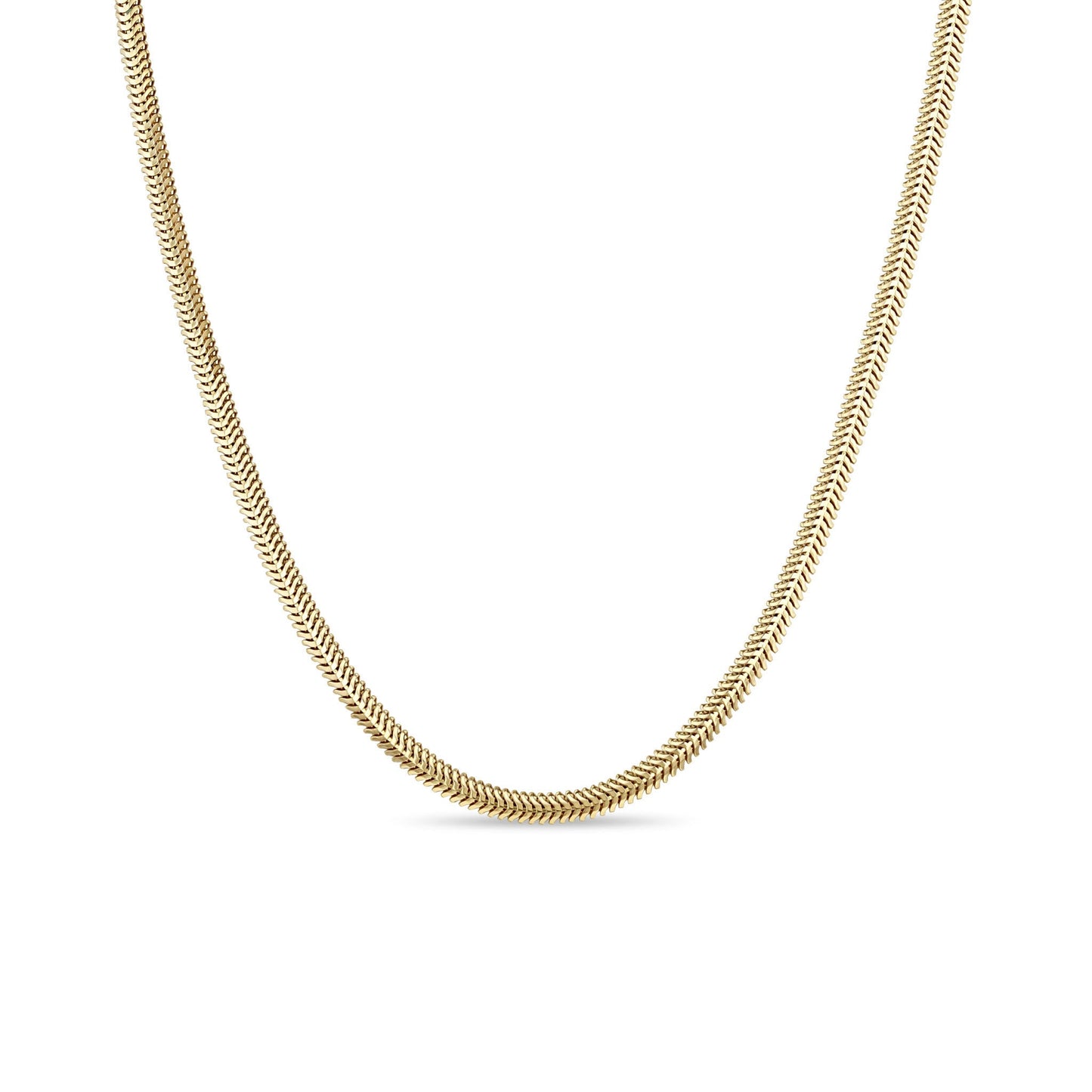 Zoe Chicco Small Oval Snake Chain Necklace 14K Yellow Gold