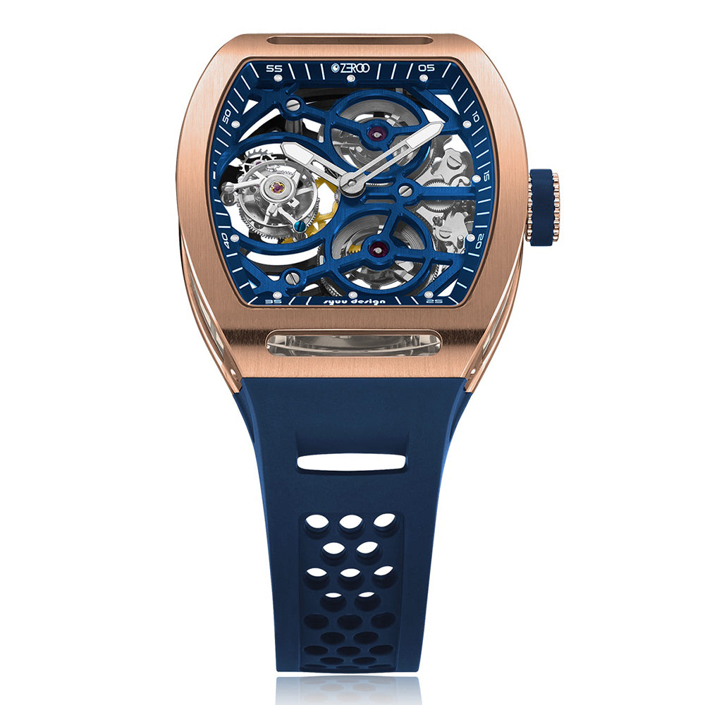 Zeroo Time T4-01 Archer Tourbillon Rose and Blue | King Jewelers