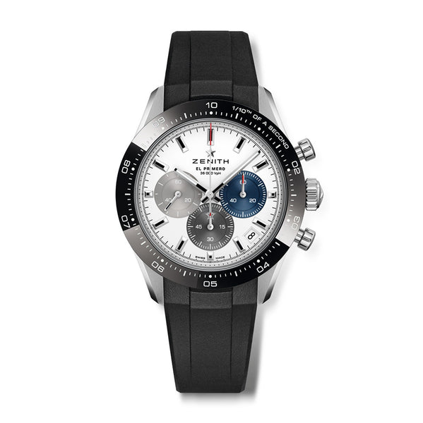 RN Zenith Chronomaster Sport White Dial Rubber Strap | King Jewelers