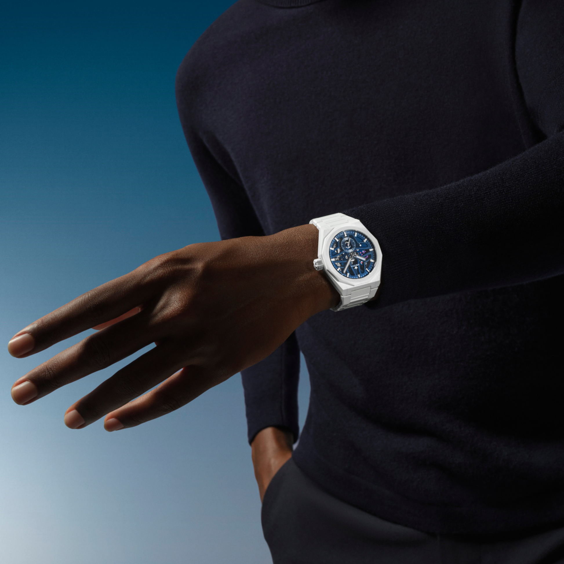 Zenith Defy Skyline Skeleton White Ceramic King Jewelers